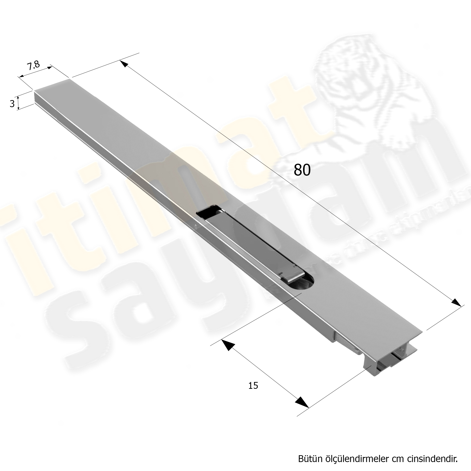 Alüminyum%20Dikey%20Kilit%20Gizli%20Tip%2080%20cm.%20SAĞ