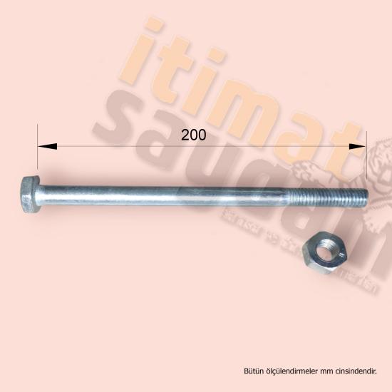 1/2 200 DEMİR KAPAK CIVATASI SOMUNLU