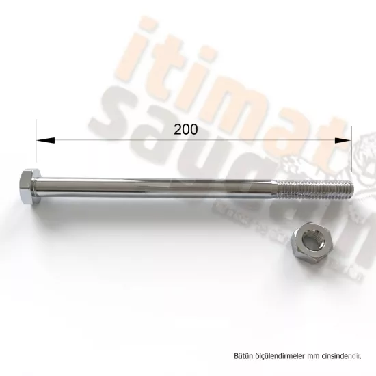 1/2 200 DEMİR KAPAK CIVATASI SOMUNLU